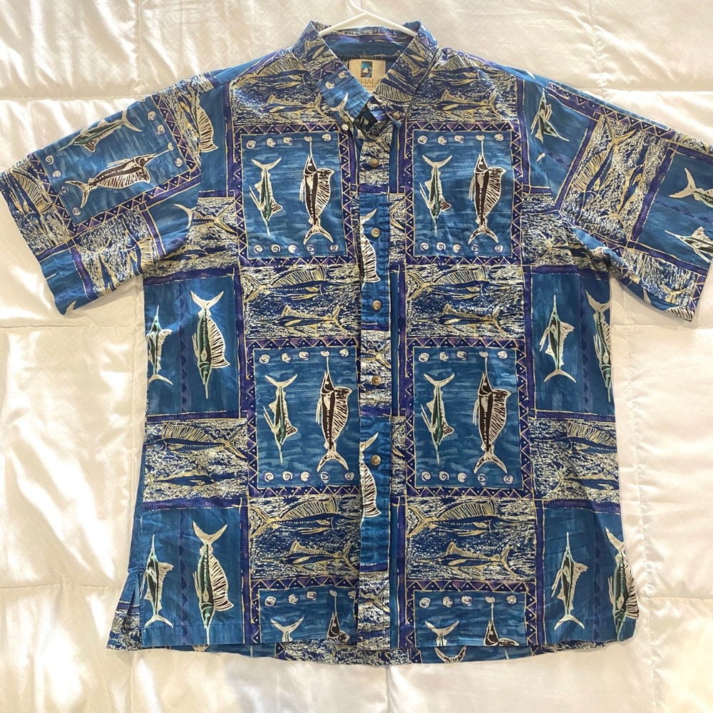 Kahala blue hawaiian shirt